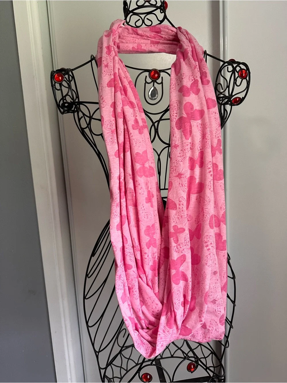Pink Butterfly Infinity Scarf - Women Accessories